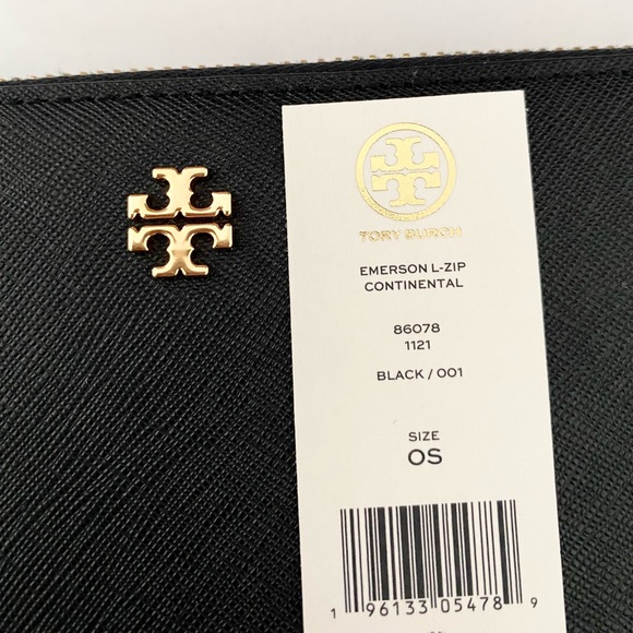 🤍🖤NEW🖤Tory Burch long zip wallet/black leather/full size - Picture 7 of 7